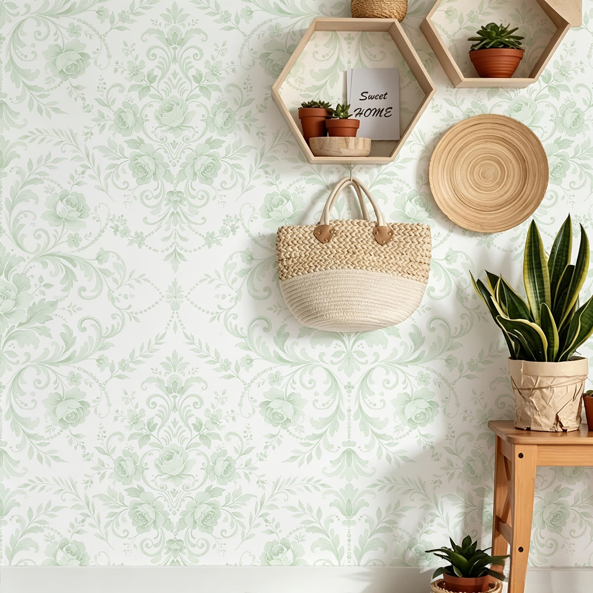 Papier peint adhésif en PVC à motif fleuri allure vintage pour la chambre