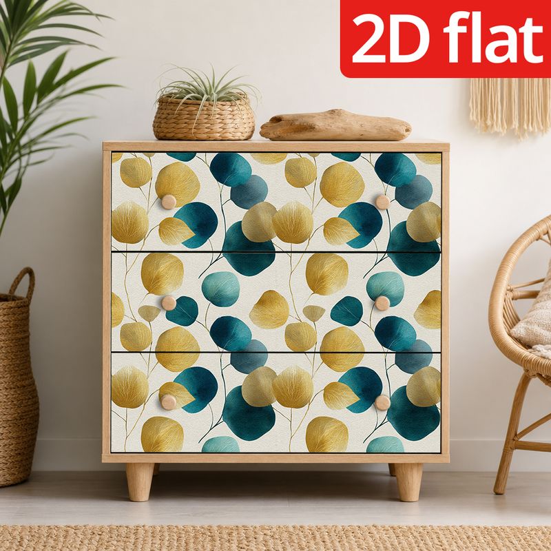 Papier peint adhésif en PVC à motif feuillage style scandinave