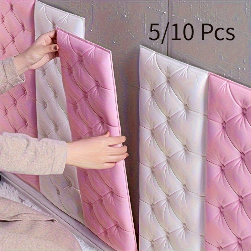 Papier peint adhésif en mousse XPE texturé imperméable de 5 mm, rendu sur un mur