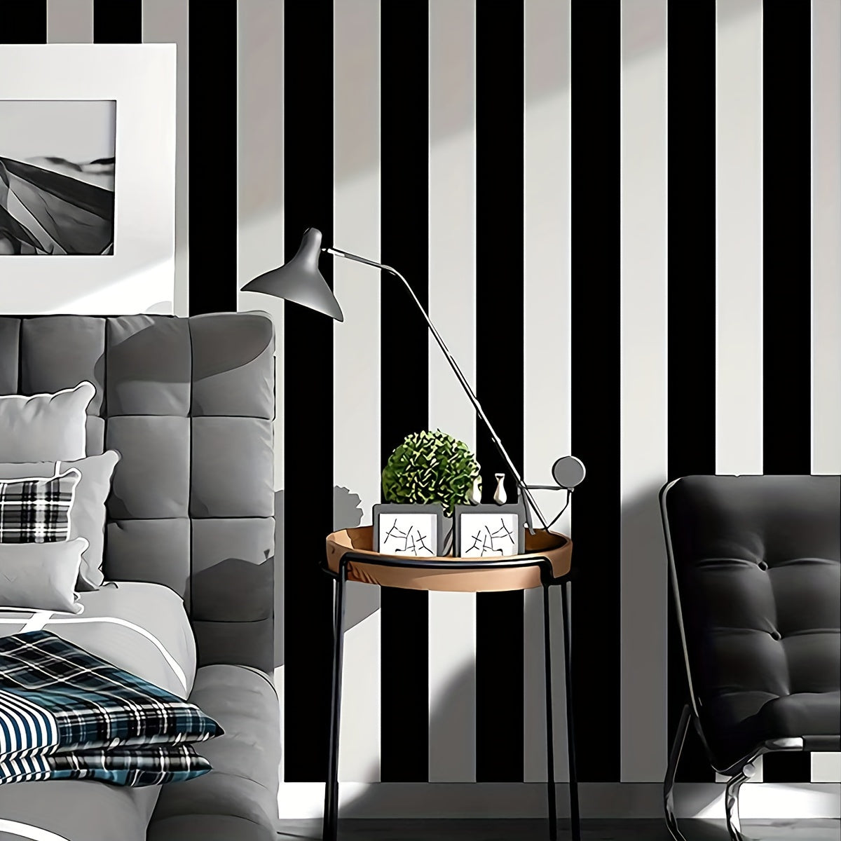 299.72cm*44.96cm / A(Rayures Noires et Blanches) Image