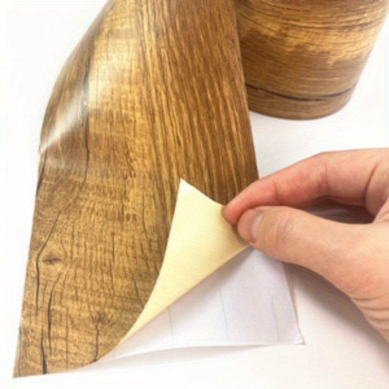 Frise de papier peint adhésif en vinyle effet bois, le rouleau