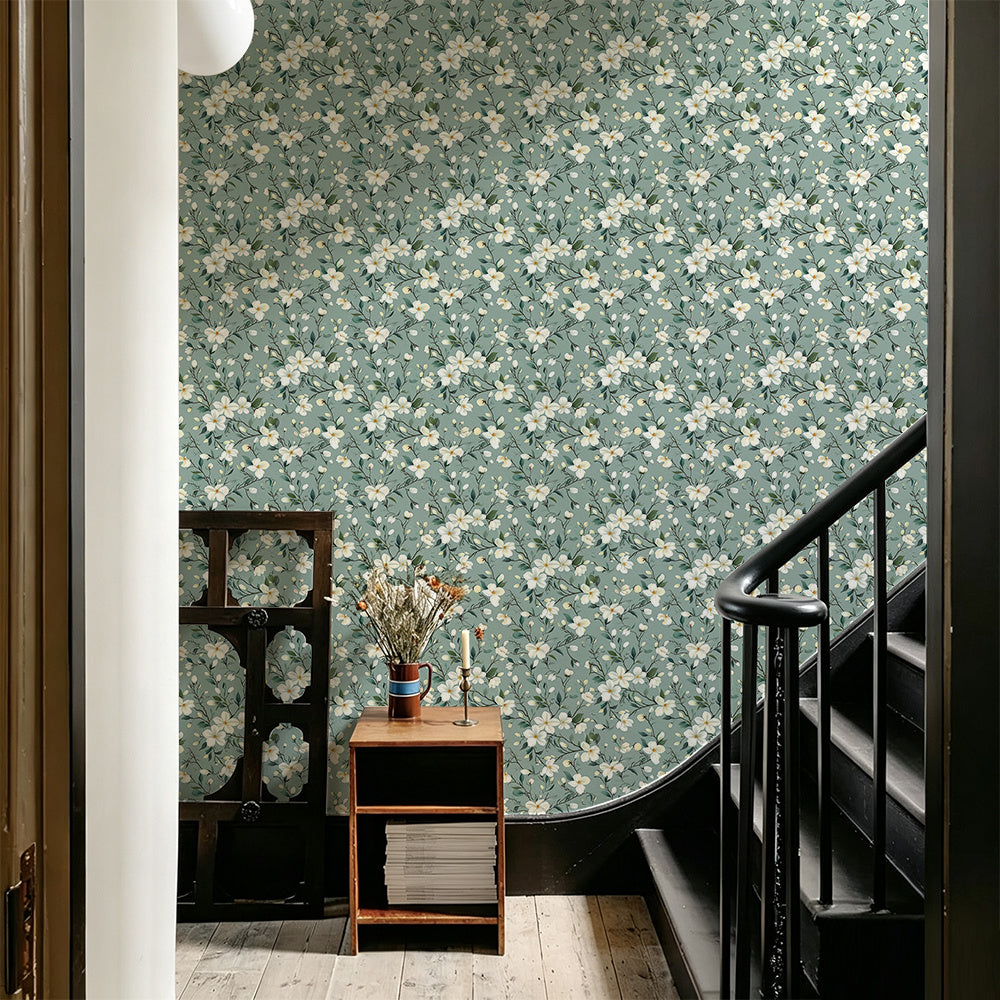 Papier peint adhésif en PVC à motif fleuri pour la cuisine amovible de 1 mm