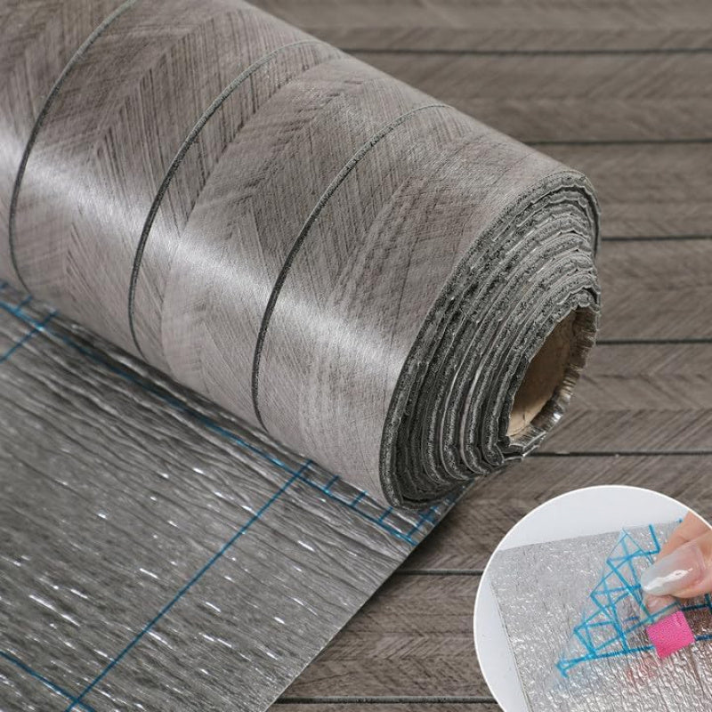 Panneau mural adhésif textile effet bois isolant — matière : textile