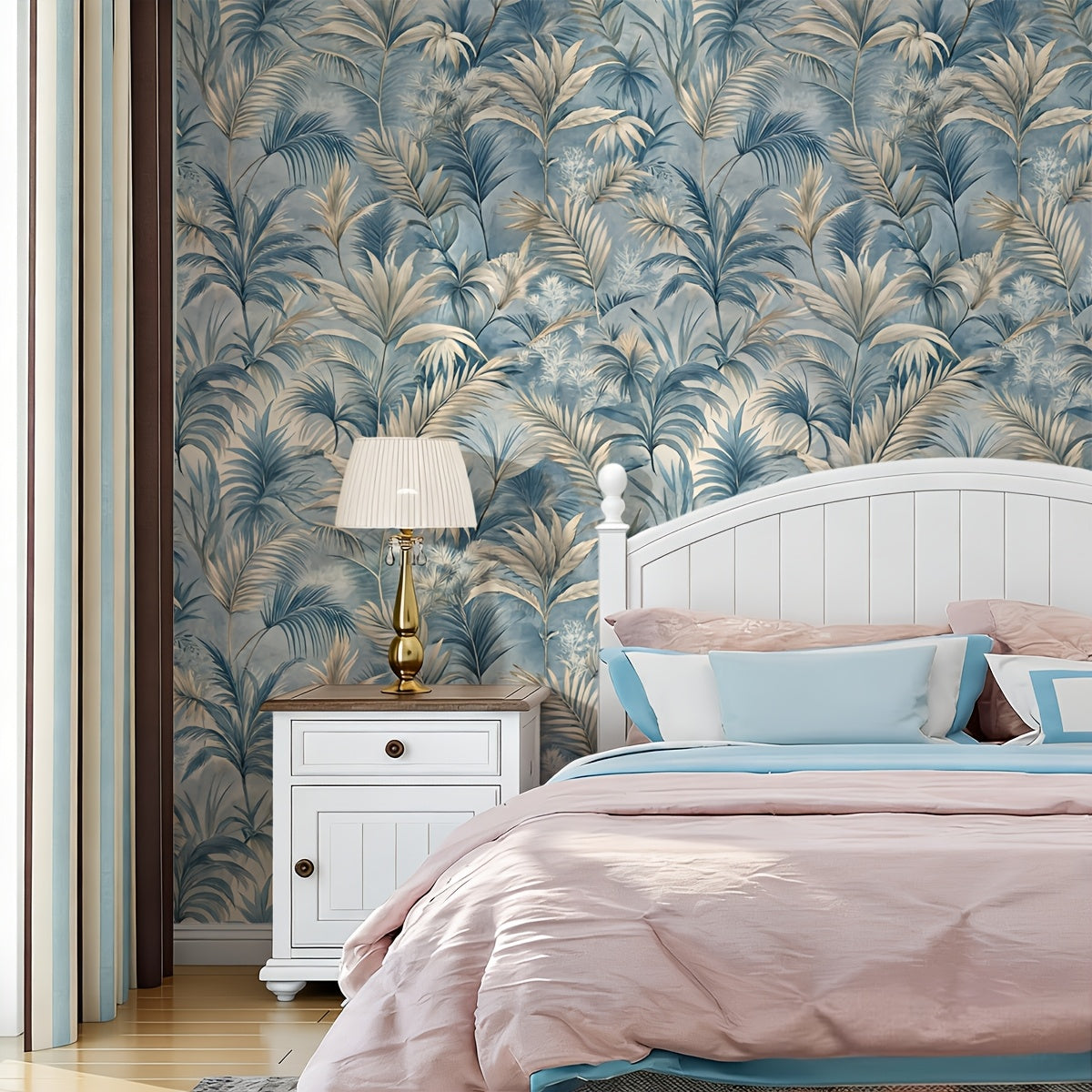 Papier peint adhésif en PVC à motif tropical pour la chambre amovible