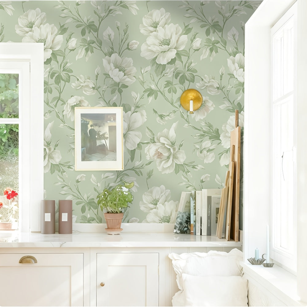 Papier peint adhésif en PVC à motif fleuri en bordure pour la chambre amovible, le rouleau
