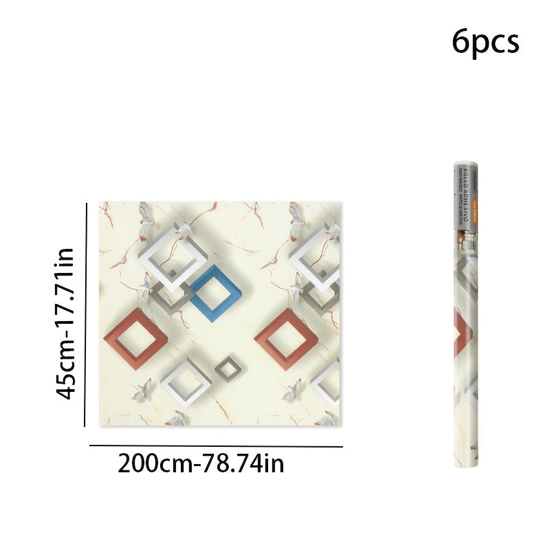 Papier peint adhésif en vinyle effet marbre à relief 3D — matière : vinyle Image