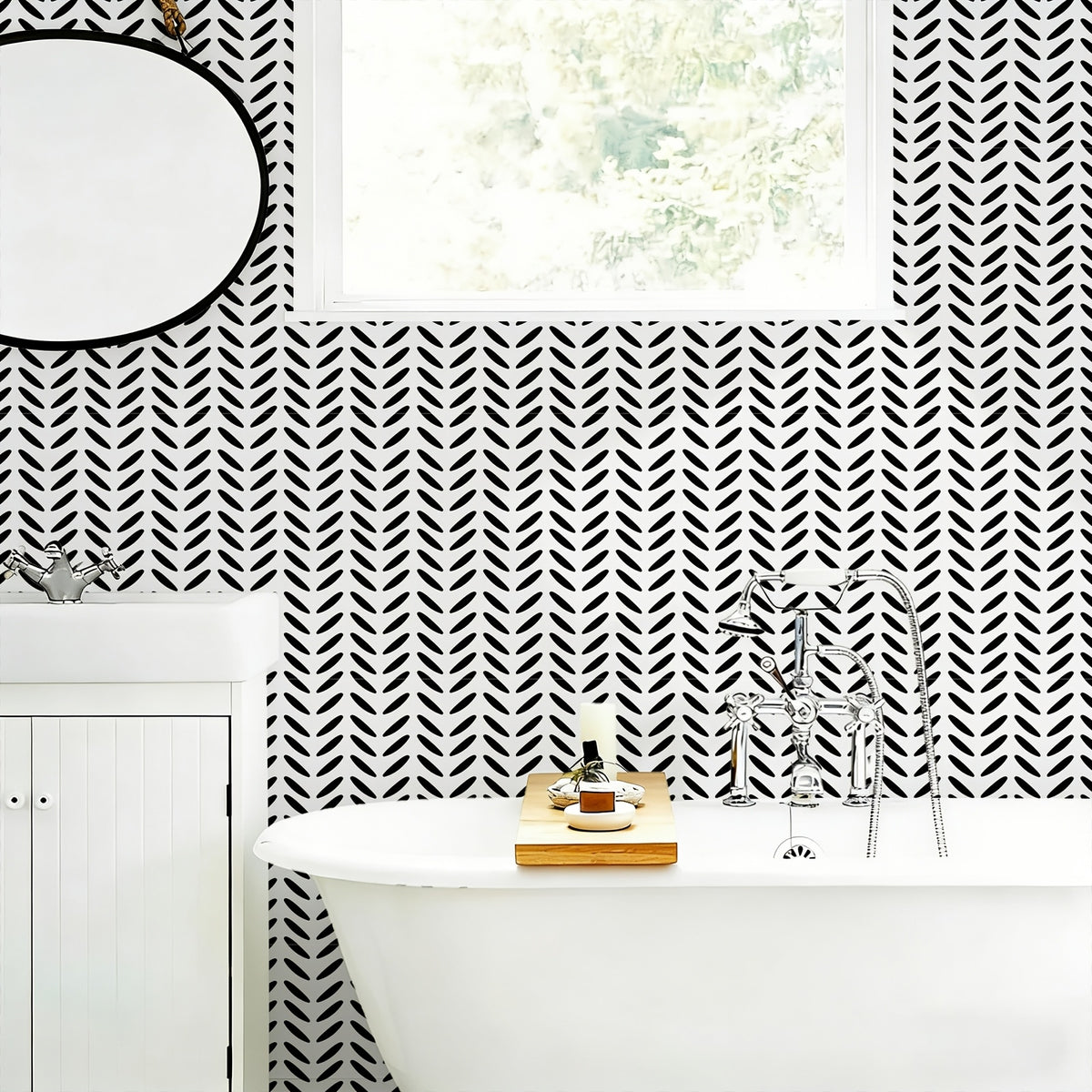 Papier peint adhésif en PET à motif géométrique ligne contemporaine hydrofuge