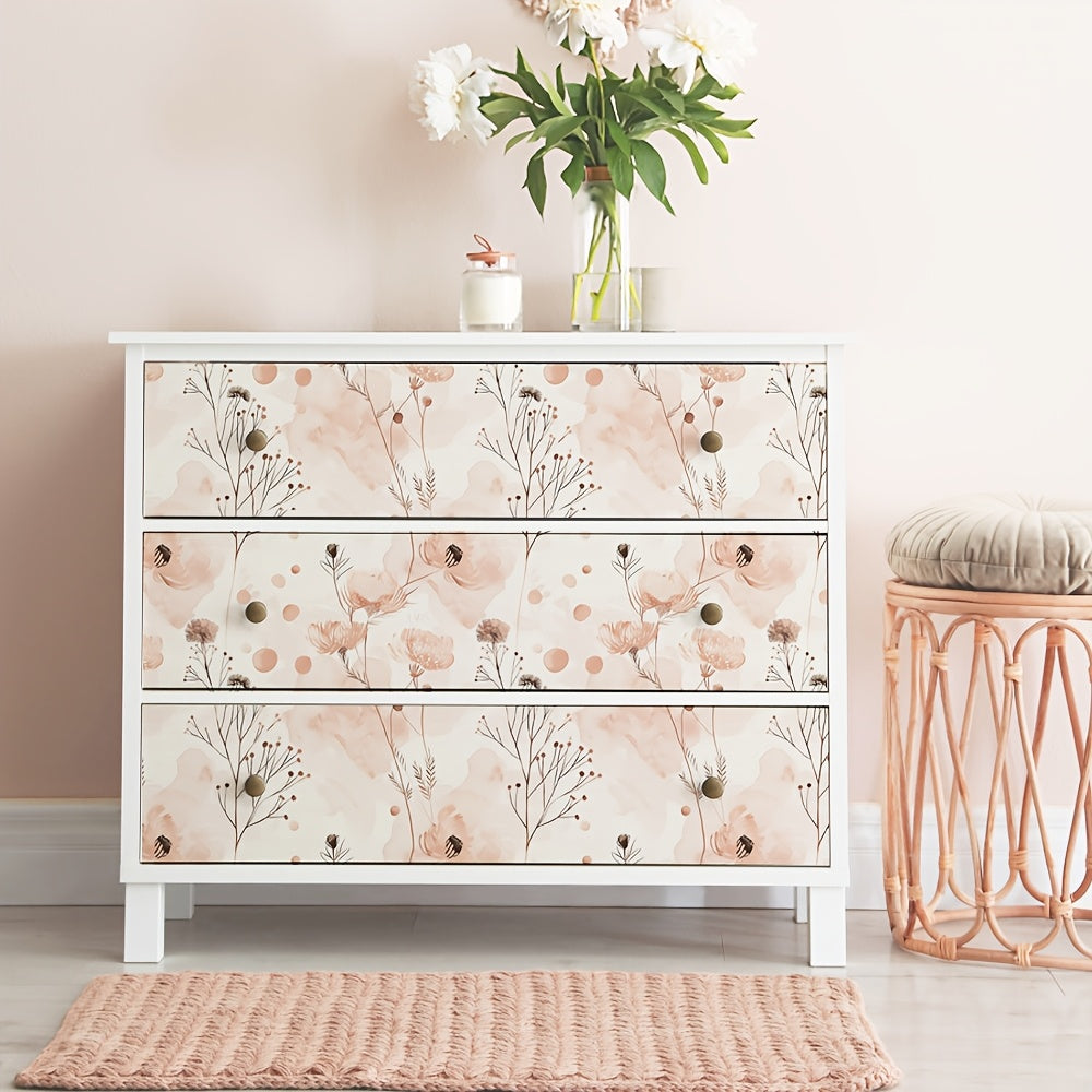 Papier peint adhésif en PVC à motif fleuri hydrofuge pour la chambre