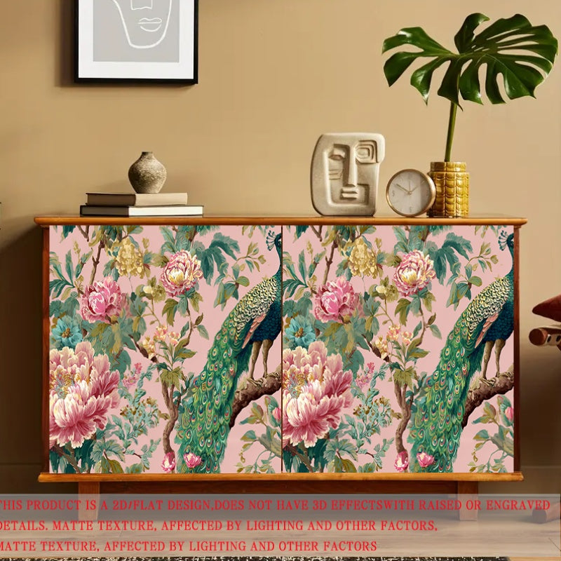 Papier peint adhésif en PVC à motif fleuri sans raccord visible