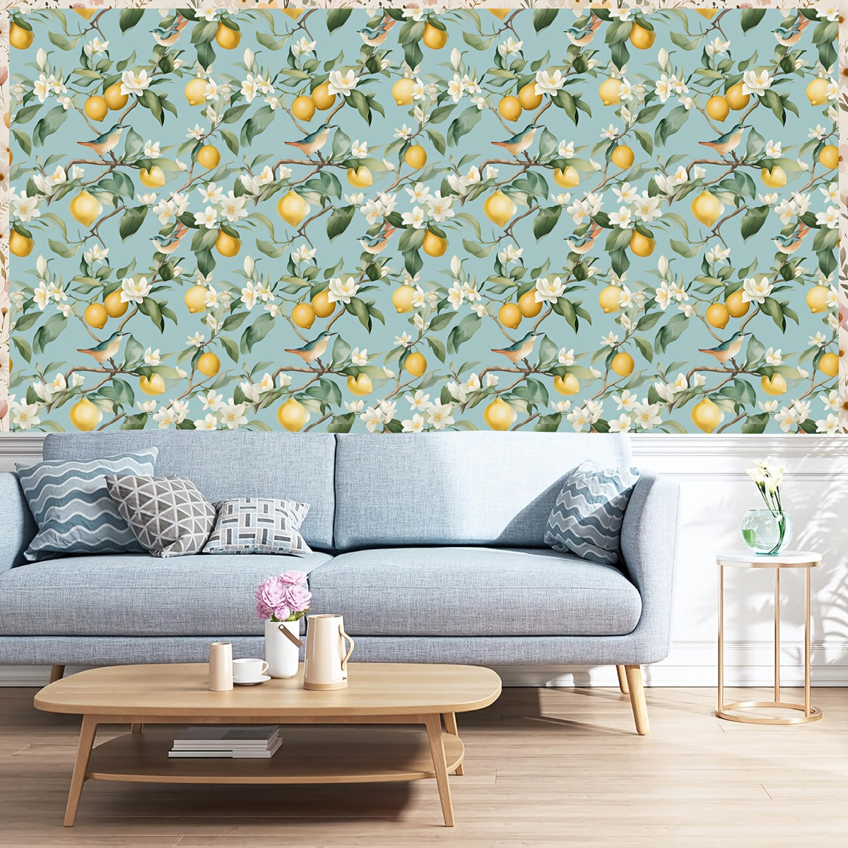 Papier peint adhésif en PVC à motif fleuri allure vintage hydrofuge