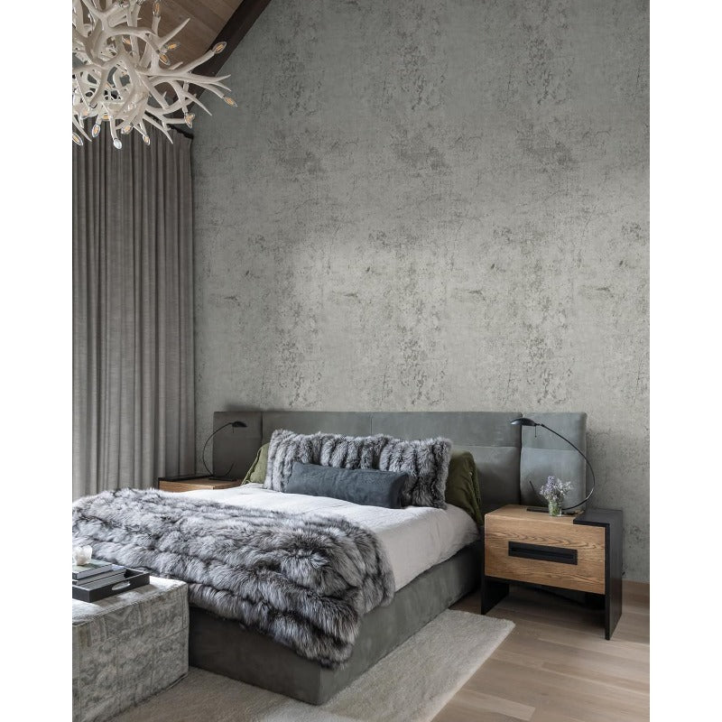 Papier peint béton gris foncé, dix mètres sans une jonction