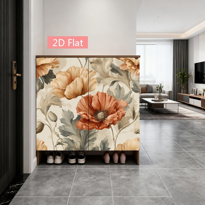 Papier peint adhésif à motif fleuri allure vintage pour la chambre de 1 mm