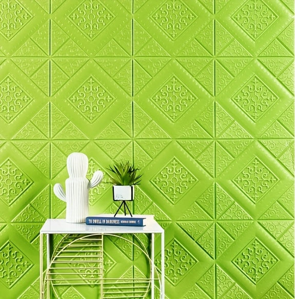 Papier peint adhésif en PVC texturé à relief 3D de 5 mm, détail du motif