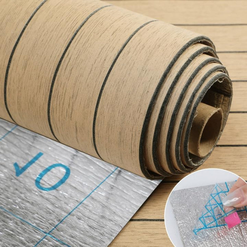 Panneau mural adhésif textile effet bois isolant, épaisseur 3 mm Image