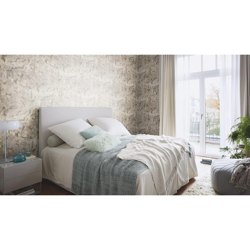 Papier peint textile effet pierre lavable, le rouleau