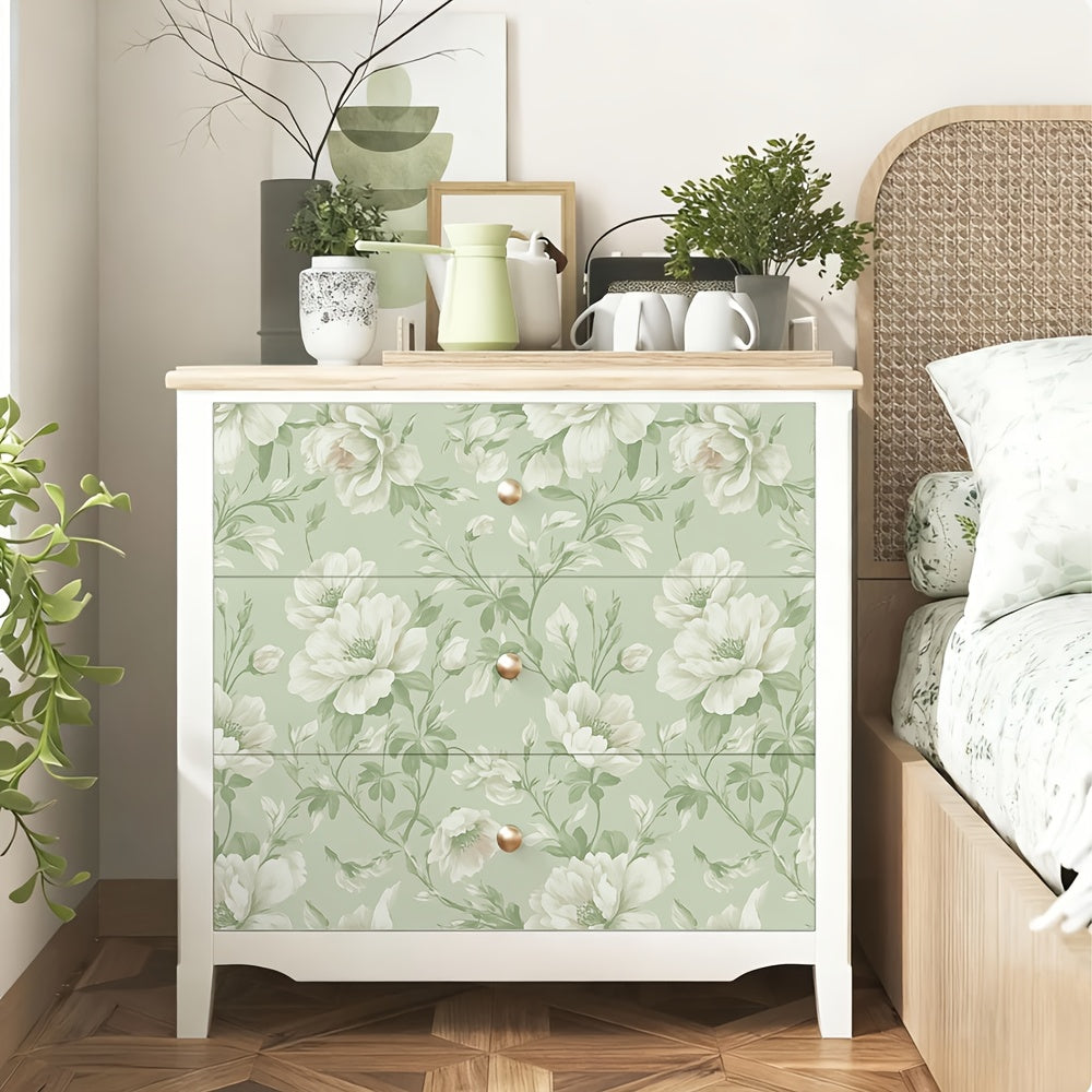 Papier peint adhésif en PVC à motif fleuri en bordure pour la chambre amovible, autre coloris