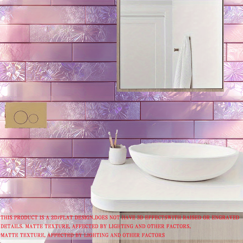 Papier peint adhésif en PVC à motif fleuri pour la salle de bain amovible