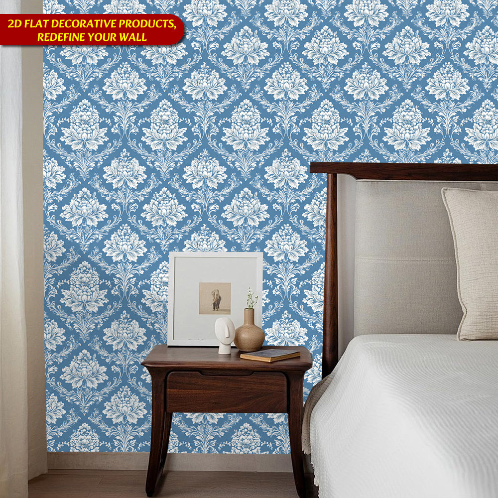 Papier peint adhésif en PVC à motif fleuri style baroque imperméable