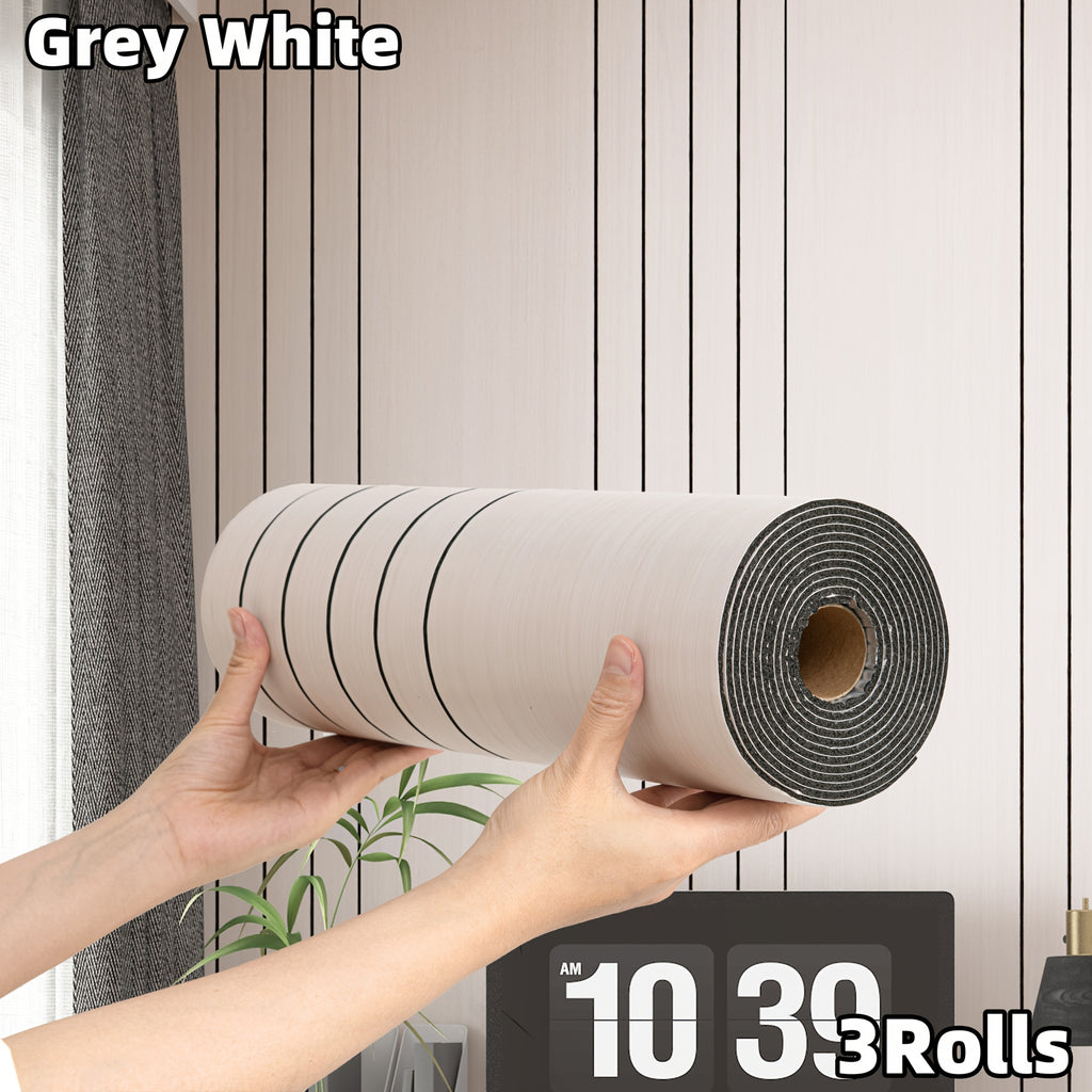 Gris Blanc / 3 Rouleaux (40*300cm/15,7*118 pouces)