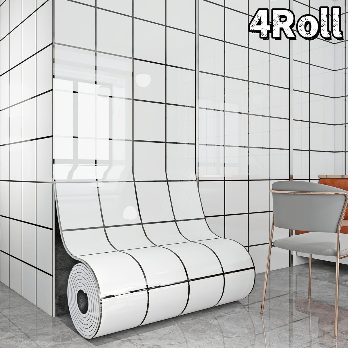 Large grille blanche / 4Rouleau