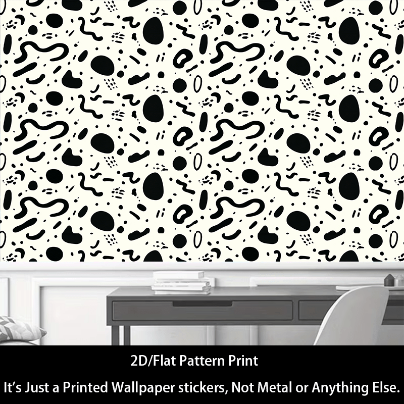 Papier peint adhésif en PVC à motif fleuri ligne contemporaine amovible de 2 Image