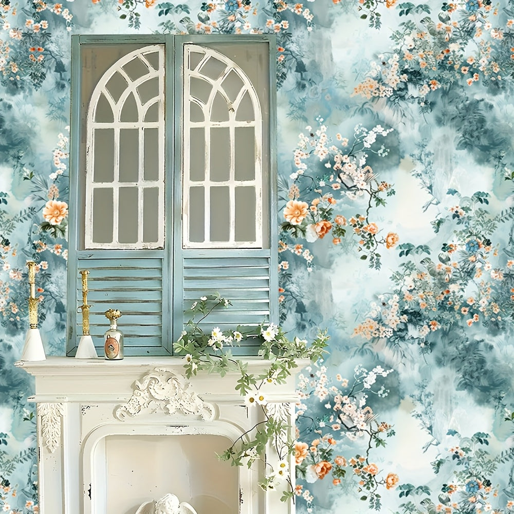 Papier peint adhésif en PVC à motif fleuri ligne contemporaine