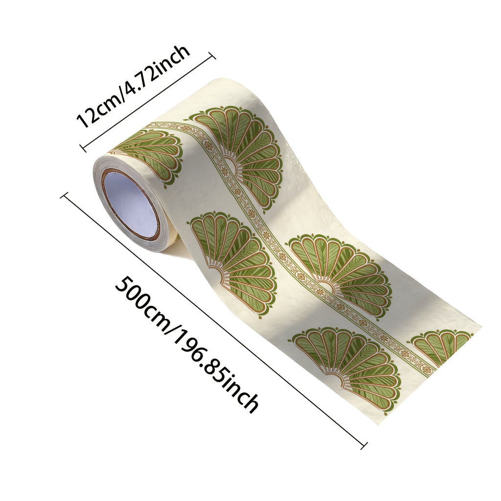Frise de papier peint adhésif en vinyle hydrofuge amovible, vue de détail