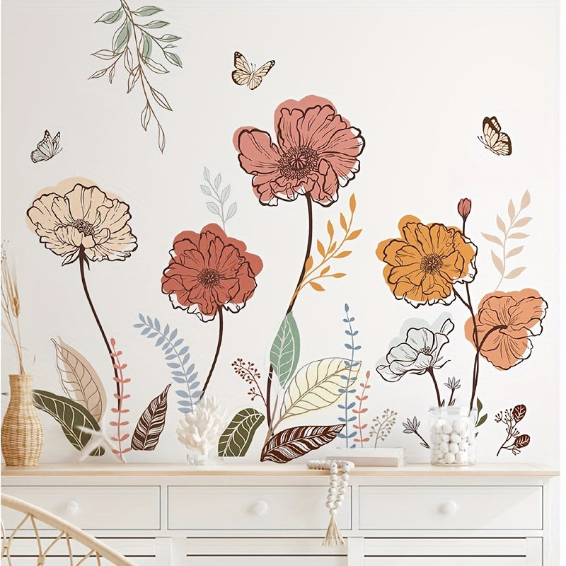 Papier peint adhésif en mousse XPE à motif fleuri Image