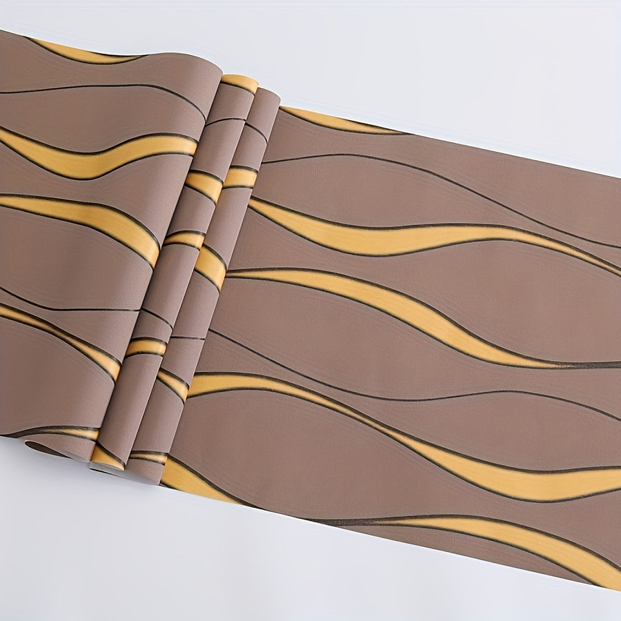 Papier peint adhésif en PVC à rayures à relief 3D, détail du motif