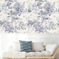 Papier peint adhésif en PVC à motif fleuri allure vintage hydrofuge
