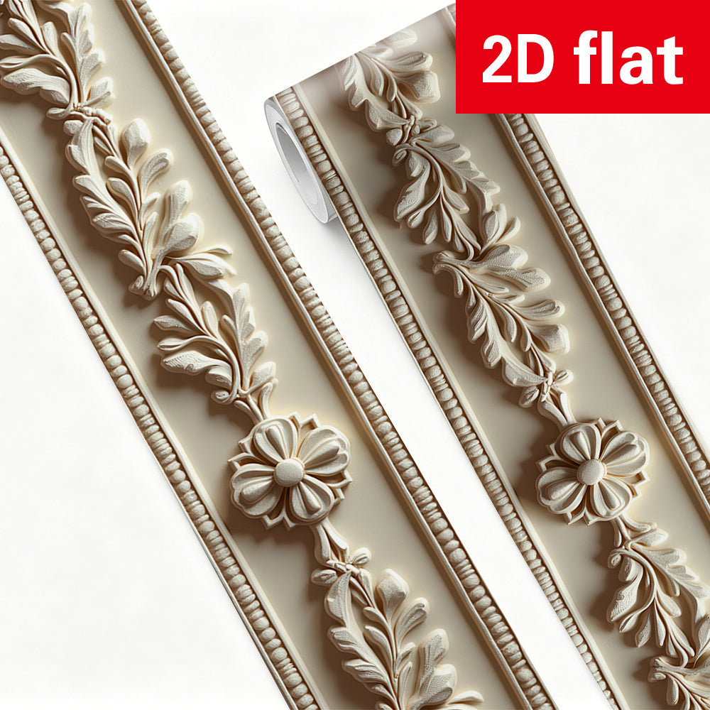Papier peint en PVC allure vintage en bordure pour la salle de bain amovible, épaisseur 1 mm