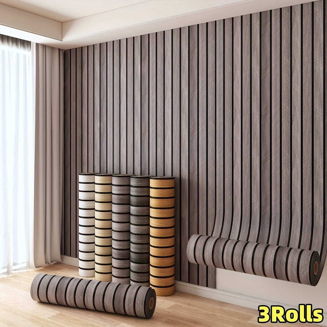 bois violet gris brume / 3 rouleaux (40 x 300 cm/15.74 x 118.11 pouces)