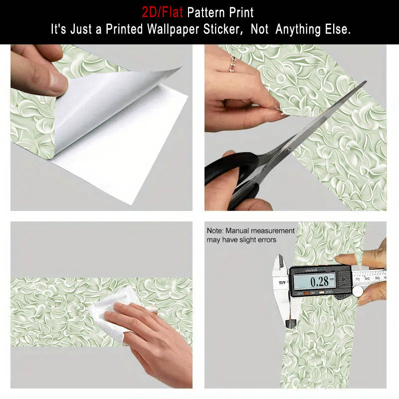 Papier peint en PVC à motif feuillage amovible, gros plan sur la matière