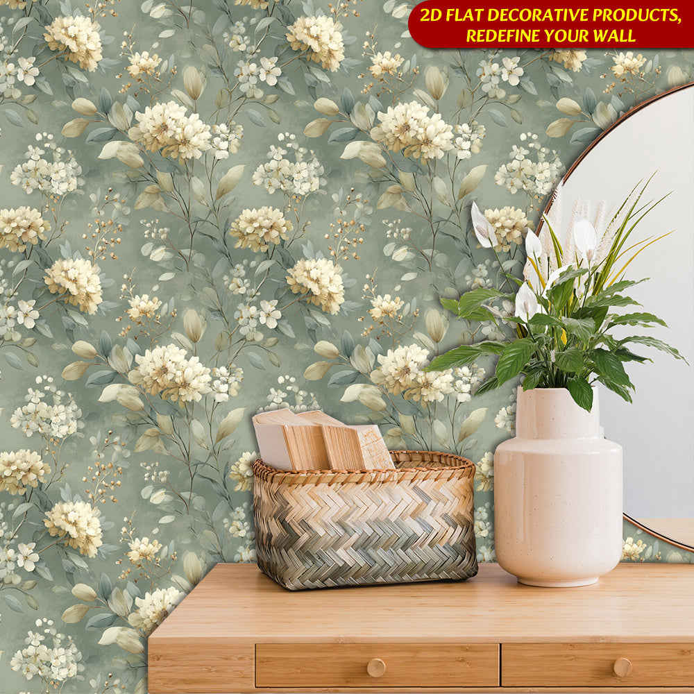 Papier peint adhésif en PVC à motif fleuri pour la chambre