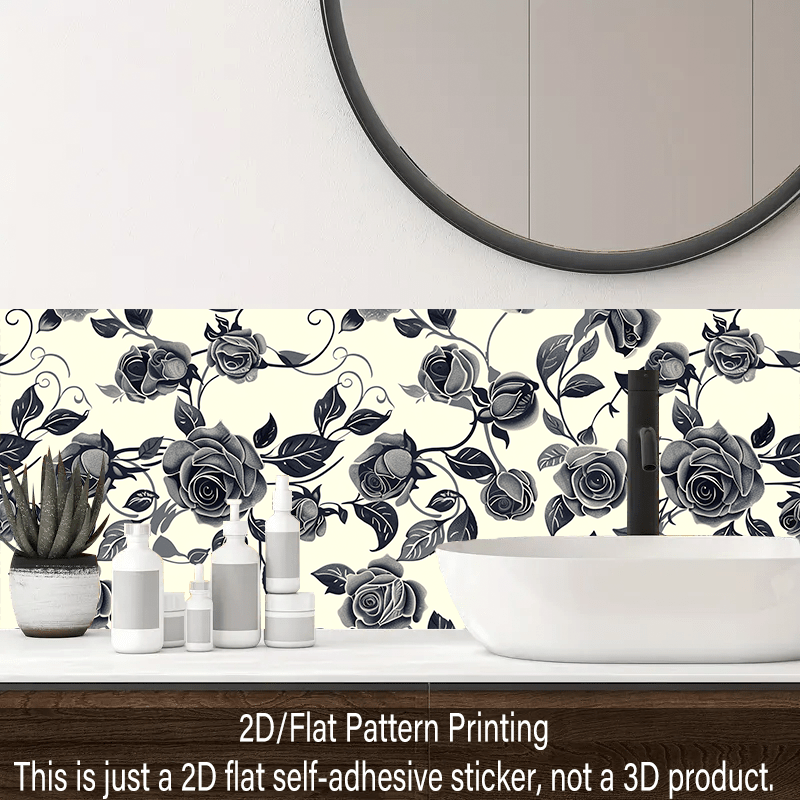 Papier peint adhésif en PVC à motif feuillage sans raccord visible, détail du motif