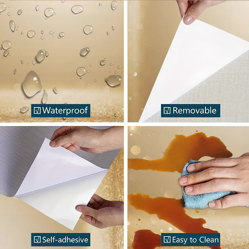 Papier peint adhésif en PVC hydrofuge pour la cuisine imperméable de 3 mm, mise en situation