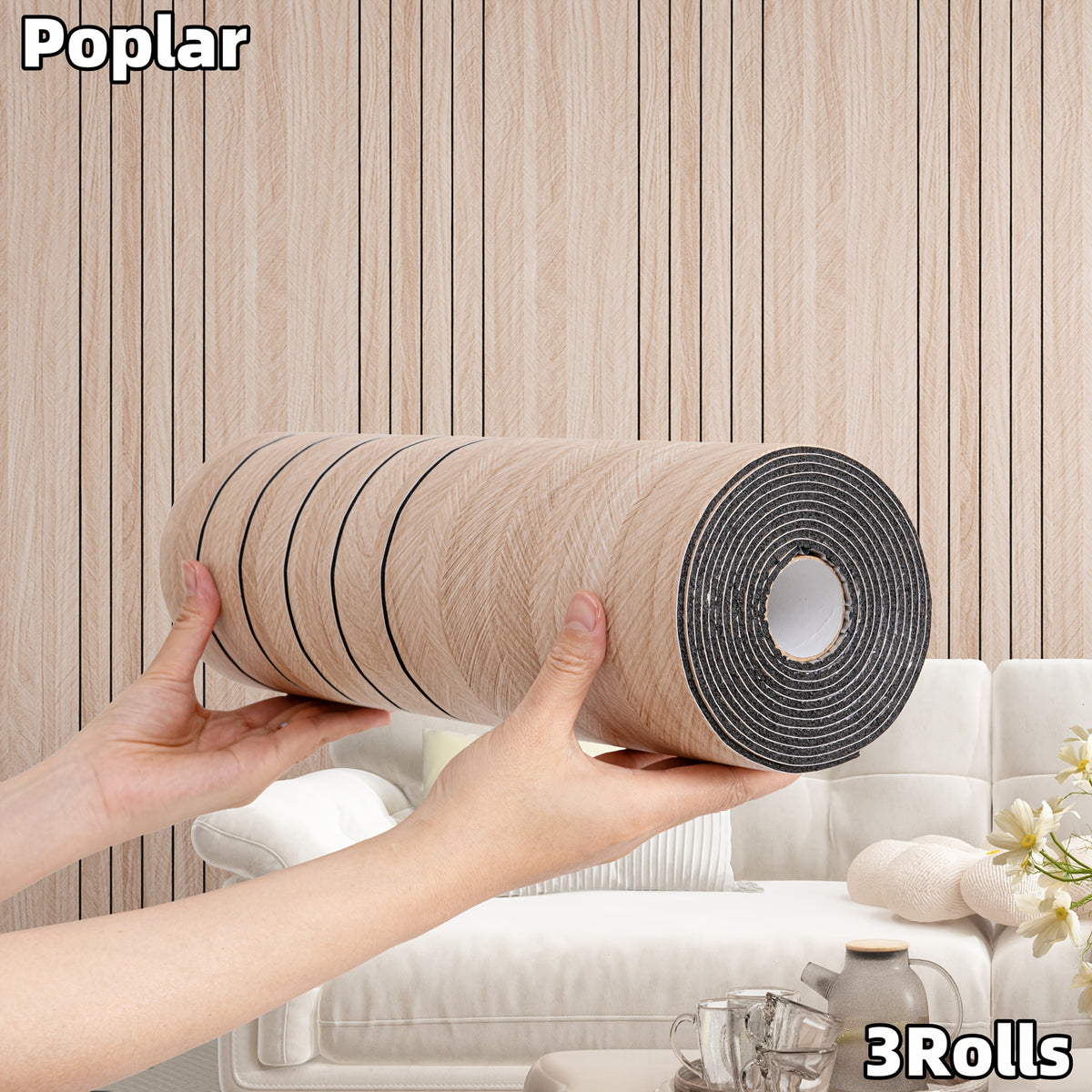 Peuplier / 3 Rouleaux (40*300cm/15,7*118 pouces)
