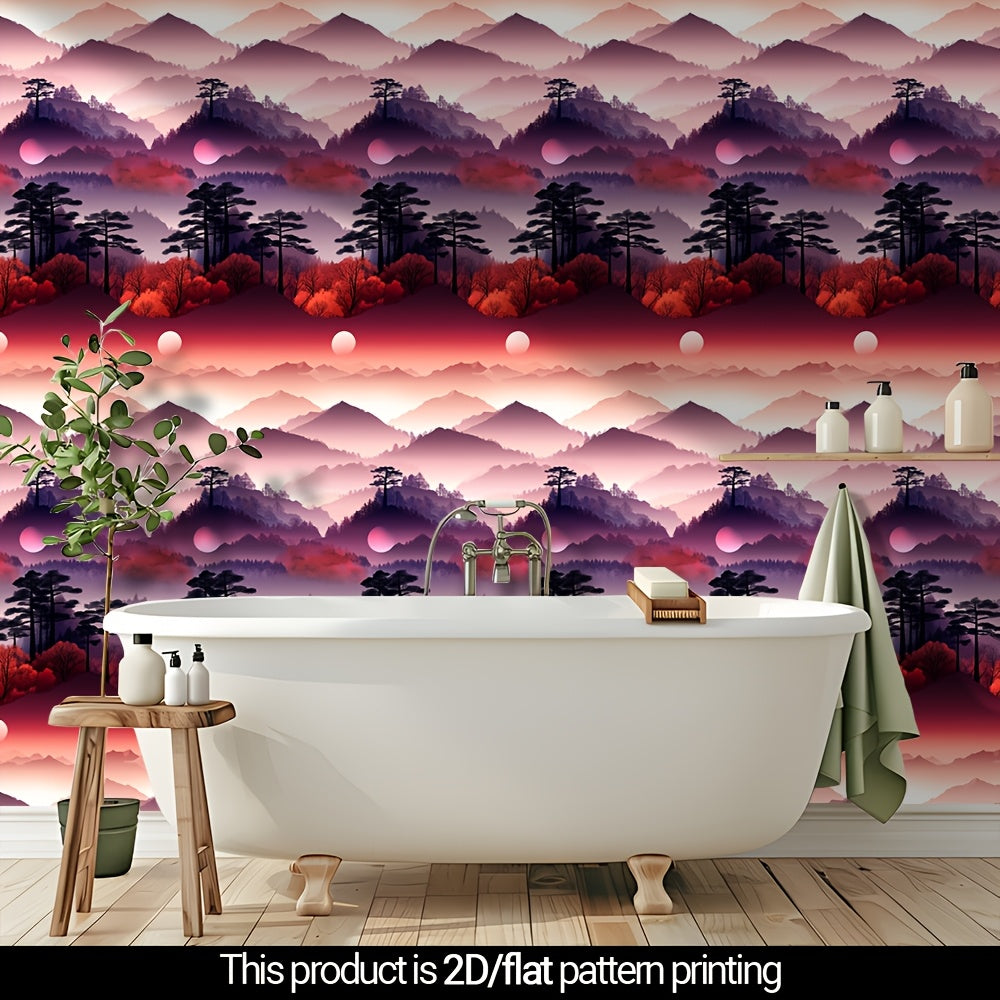 Papier peint adhésif en PVC panoramique paysage style japonais pour la chambre