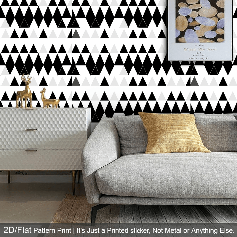 Papier peint adhésif en PVC à motif géométrique pour la chambre