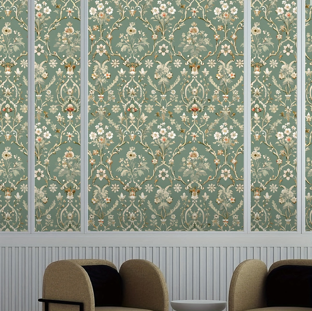 Papier peint adhésif en PVC à motif fleuri esprit campagne imperméable
