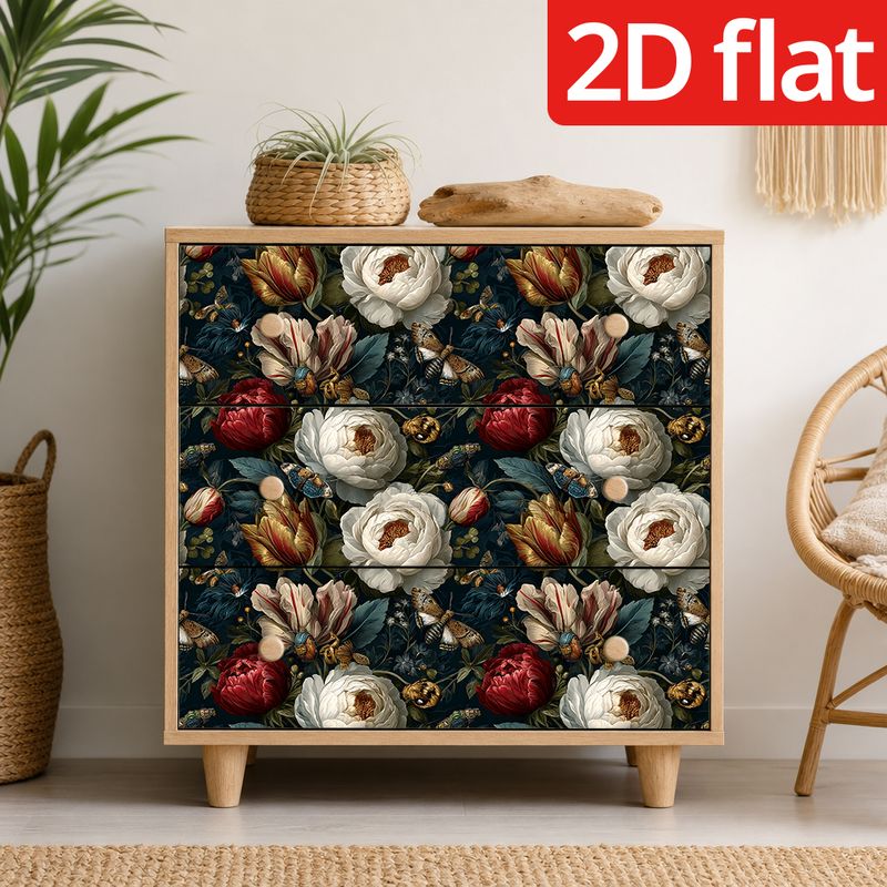 Papier peint adhésif en PVC à motif fleuri allure vintage pour la cuisine