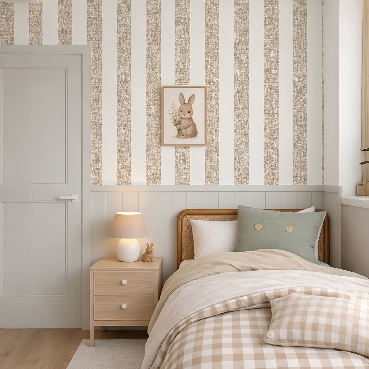 Papier peint effet pierre, rendu sur un mur