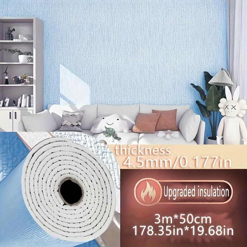 Papier peint adhésif texturé épaissi pour la cuisine à relief 3D de 9 mm, le rouleau