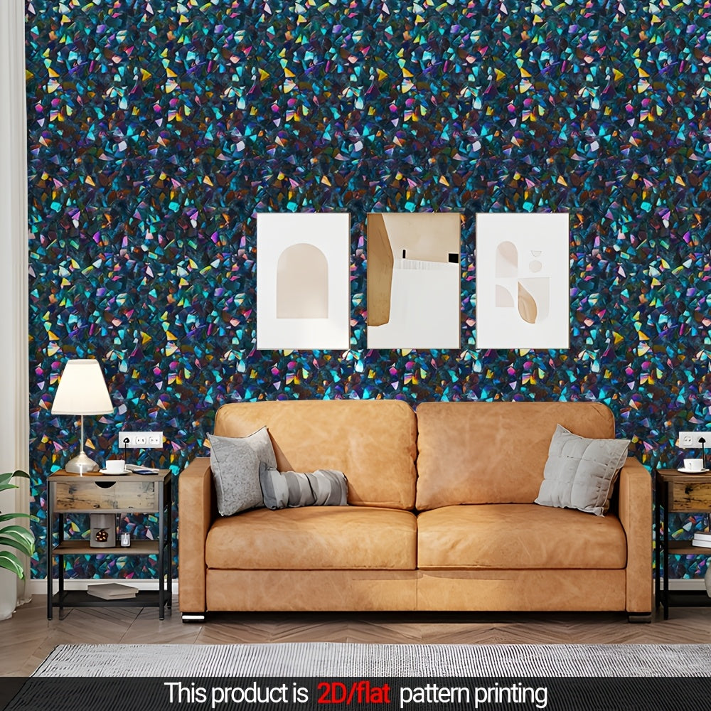 Papier peint adhésif en PVC sans raccord visible pour la chambre amovible, détail du motif