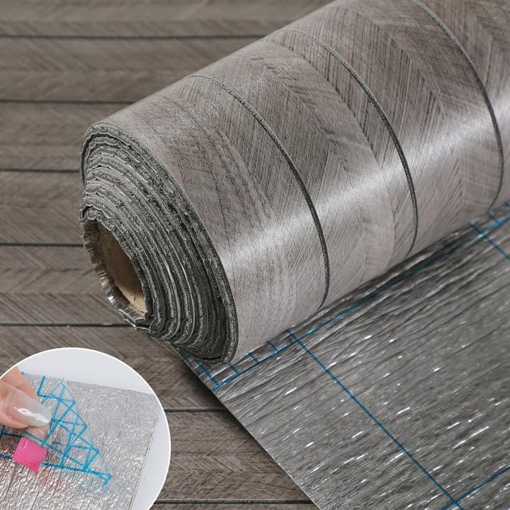 Panneau mural adhésif textile effet bois isolant Image