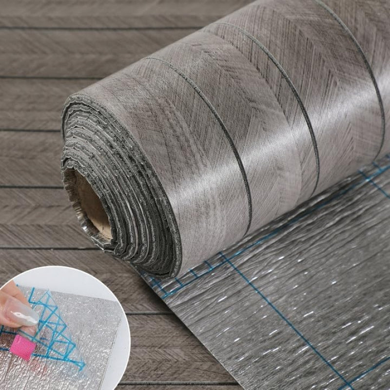 Panneau mural adhésif textile effet bois isolant, le rouleau