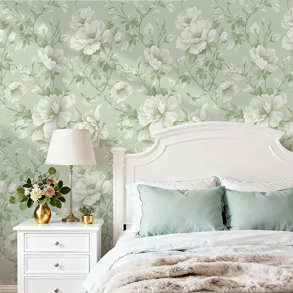 Papier peint adhésif en PVC à motif fleuri en bordure pour la chambre amovible, pose auto-adhésive sans colle