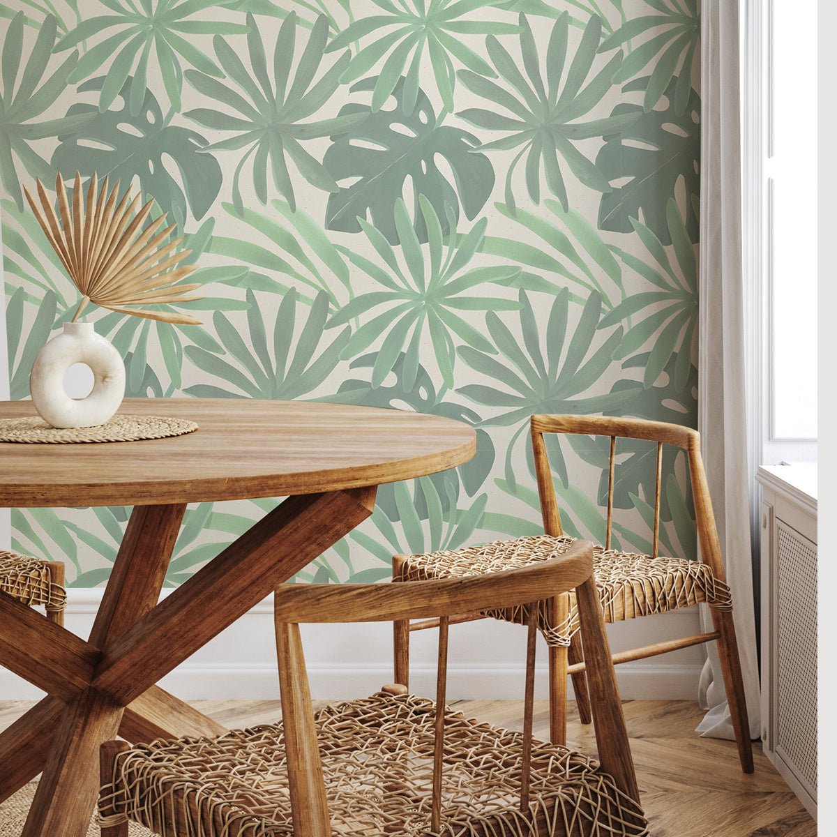 Papier peint adhésif en PVC à motif tropical esprit tropical pour le salon