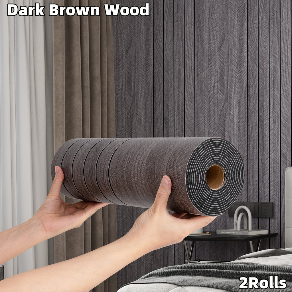 Bois Brun Foncé / 2 Rouleaux (40*300cm/15,7*118 pouces)