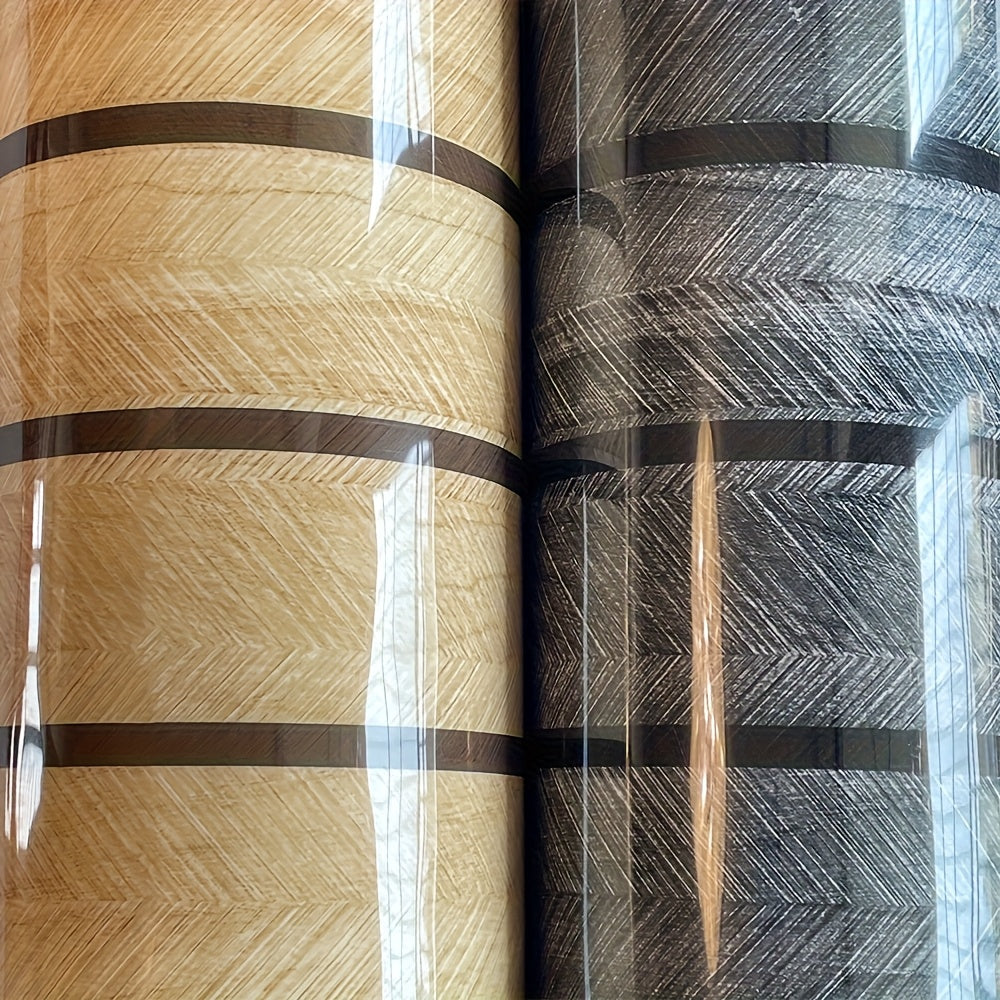 Papier peint adhésif tasseaux bois, rouleau seul ou par 3